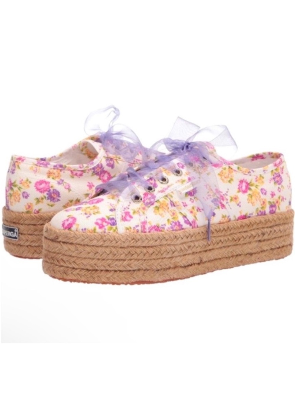 LOVESHACKFANCY x SUPERGA platform espadrille sneaker floral size 9.5